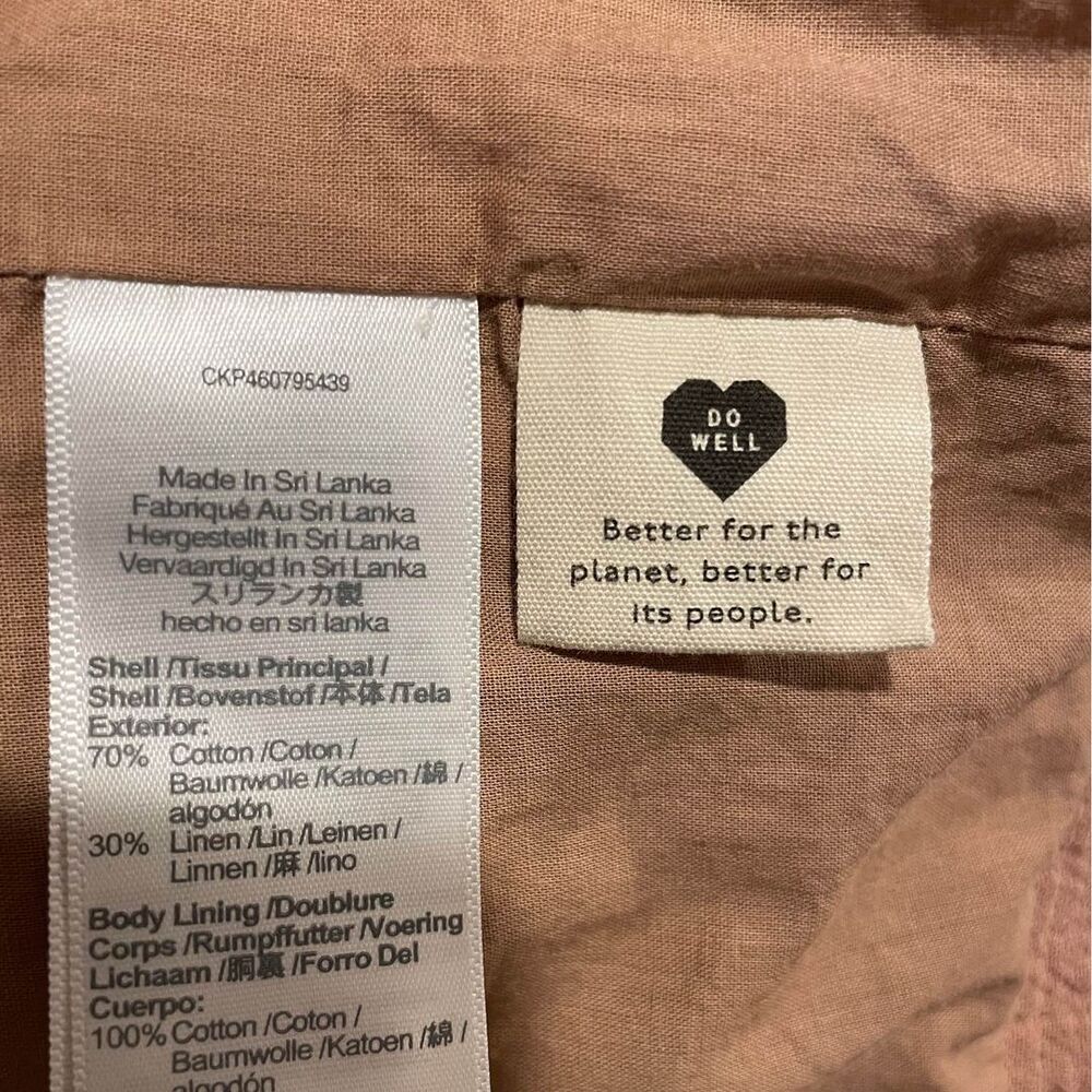 ~ Madewell Sm Boho Linen Blazer Beachy Coastal Cotton Blend Gauzy Relaxed Tan - Picture 9 of 10